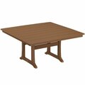 Polywood Farmhouse Trestle 59'' Teak Dining Height Table 633PL85T1LTE